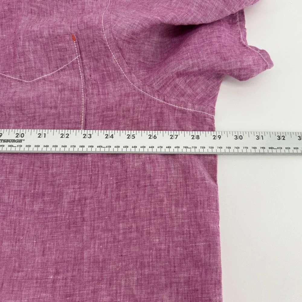 Tommy Bahama Relax Mens XXL Purple 100% Linen Short Sleeve Button Down Shirt